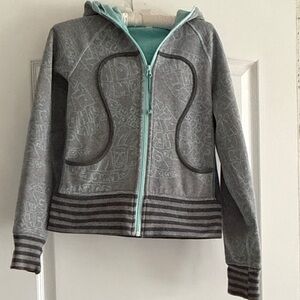 lululemon athletica Gray Hoodie with Mint Accent